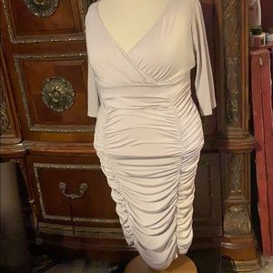Silver gray ruched dress 18 xxl 18w